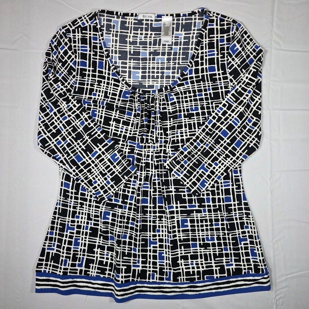 Liz & Co. three-quarter sleeve top size L